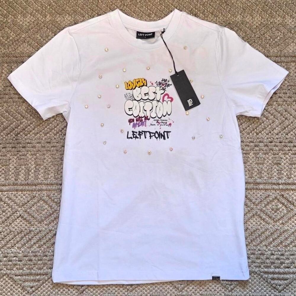 Left Point Best Edition Rhinestone Tee Size Small NWT